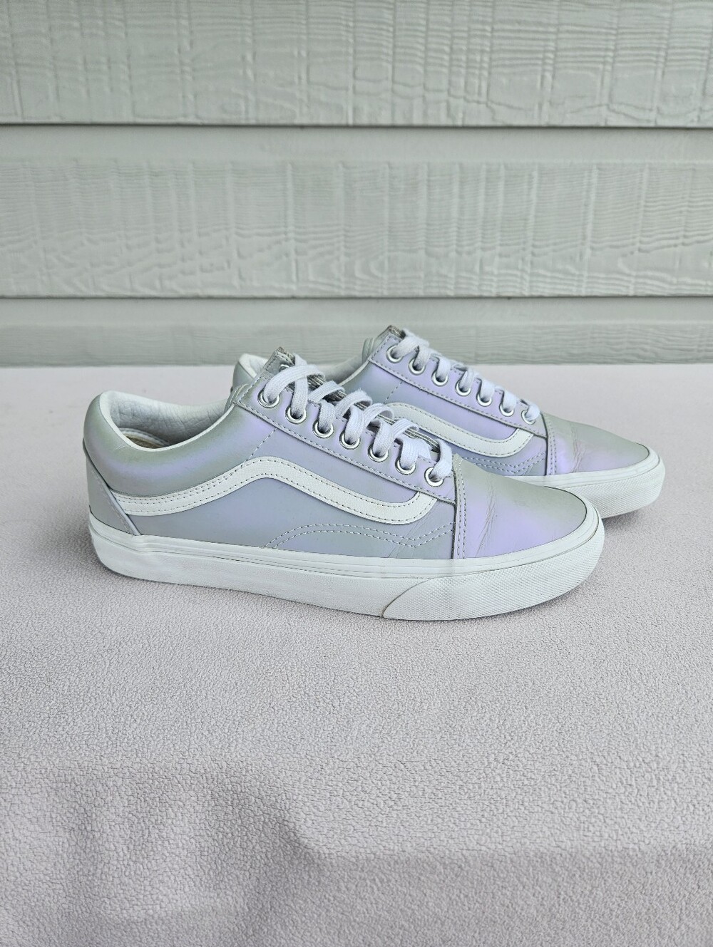 Vans Old Skool Muted Metallic Low Top Sneaker Women SZ 9 Men SZ 7.5 Grey Purple